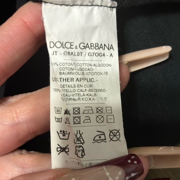 Dolce & Gabbana men’s black 2 button polo shirt size 52 - Picture 5 of 8